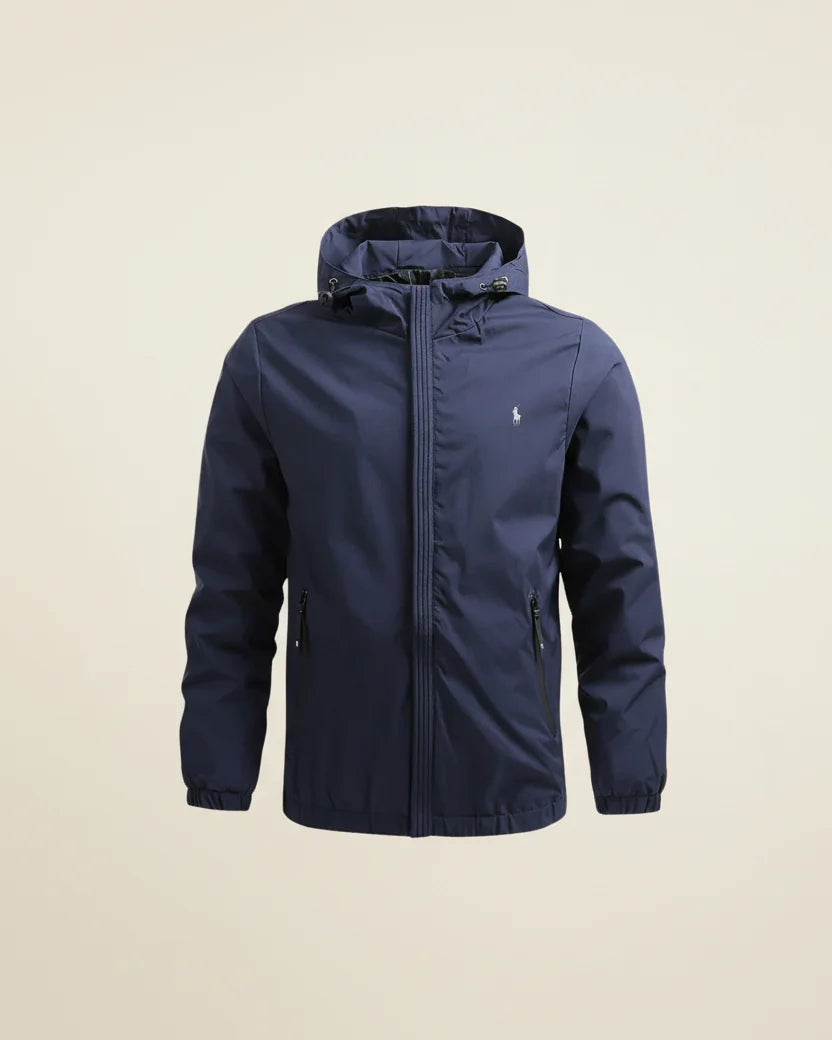 St. Martin Co RL Hooded Shell Jacket in Black — back view