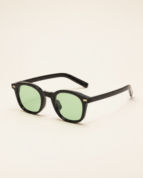 St. Martin Co Black Acetate Square-Frame Sunglasses — detail view
