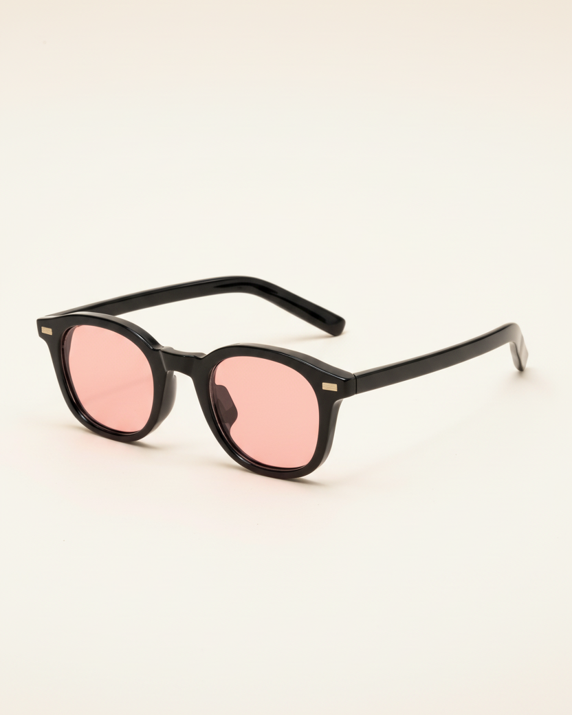 St. Martin Co Black Acetate Square-Frame Sunglasses — detail view