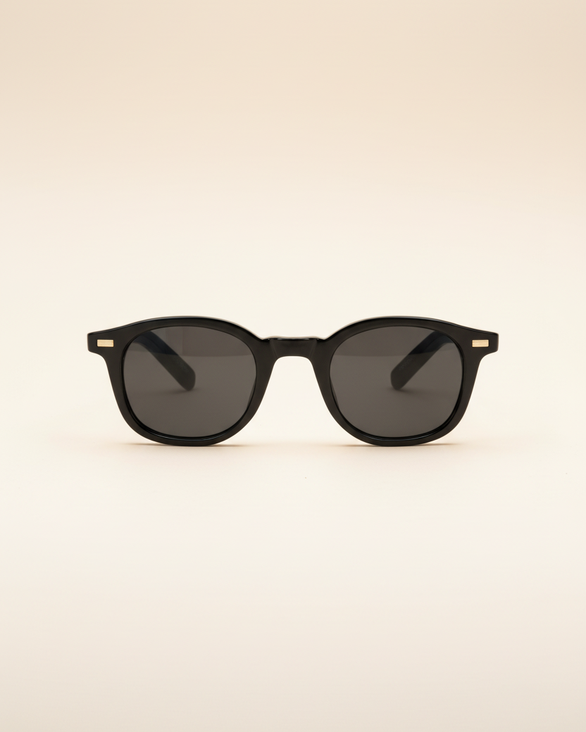St. Martin Co Black Acetate Square-Frame Sunglasses — detail view