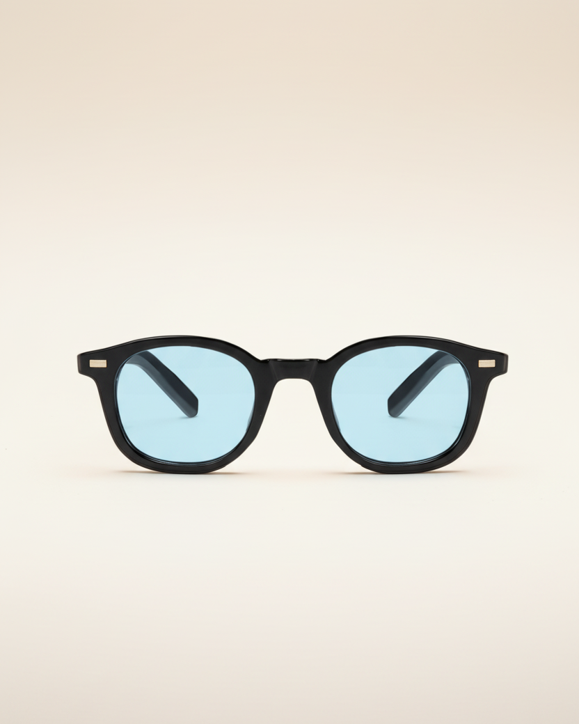 St. Martin Co Black Acetate Square-Frame Sunglasses — detail view