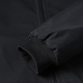 St. Martin Co Quilted-Lined Black Bomber in Refined Form — detail view