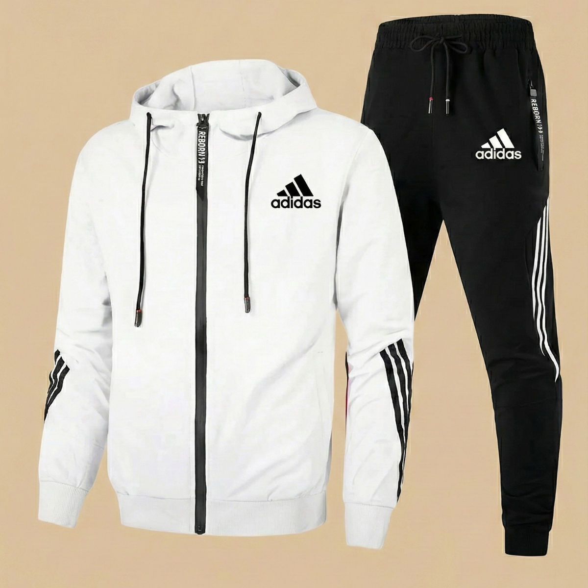 St. Martin Co AD Contrast Stripe Zip-Through Tracksuit Set — front view