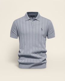 St. Martin Co RL Ribbed Knit Short Sleeve Polo — detail view