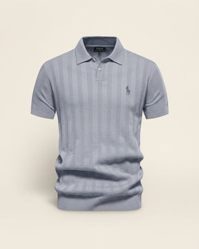 St. Martin Co RL Ribbed Knit Short Sleeve Polo — detail view