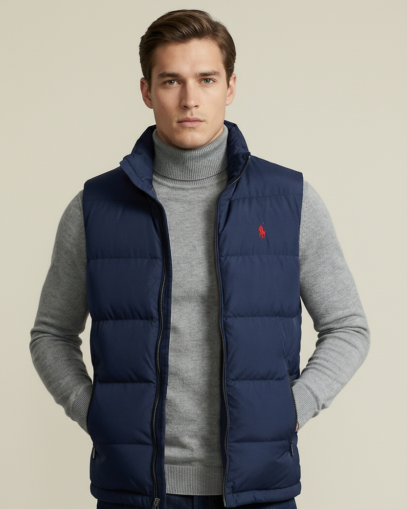 St. Martin Co RL Alpine Gilet and Roll-Neck Set — detail view
