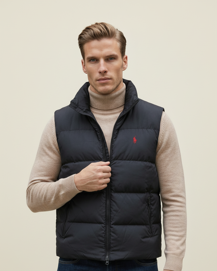 St. Martin Co RL Alpine Gilet and Roll-Neck Set — detail view