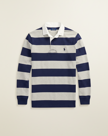 St. Martin Co RL Hooped Cotton Rugby Collar Shirt — front view