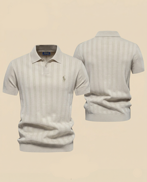 St. Martin Co RL Ribbed Knit Short Sleeve Polo — detail view