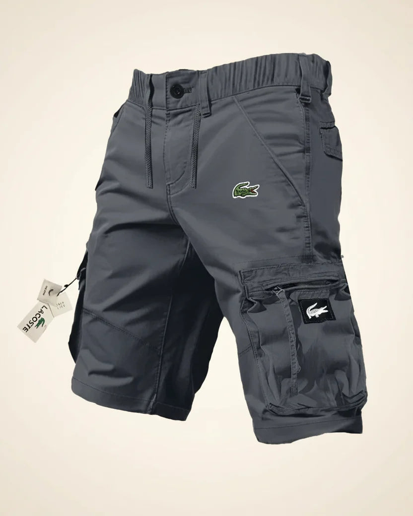 St. Martin Co LC Charcoal Cargo Short Drawstring Waist — detail view