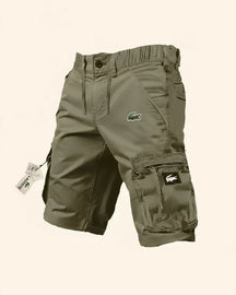 St. Martin Co LC Charcoal Cargo Short Drawstring Waist — back view