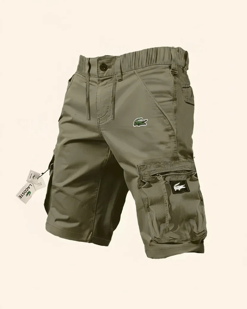 St. Martin Co LC Charcoal Cargo Short Drawstring Waist — back view