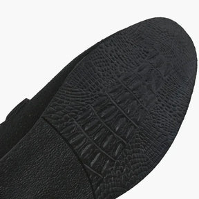 St. Martin Co Black Suede Gold-Bit Dress Loafer — detail view