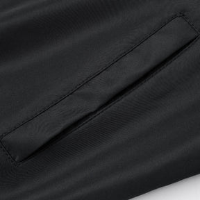 St. Martin Co Black Structured Bomber With Ribbed Trim — detail view