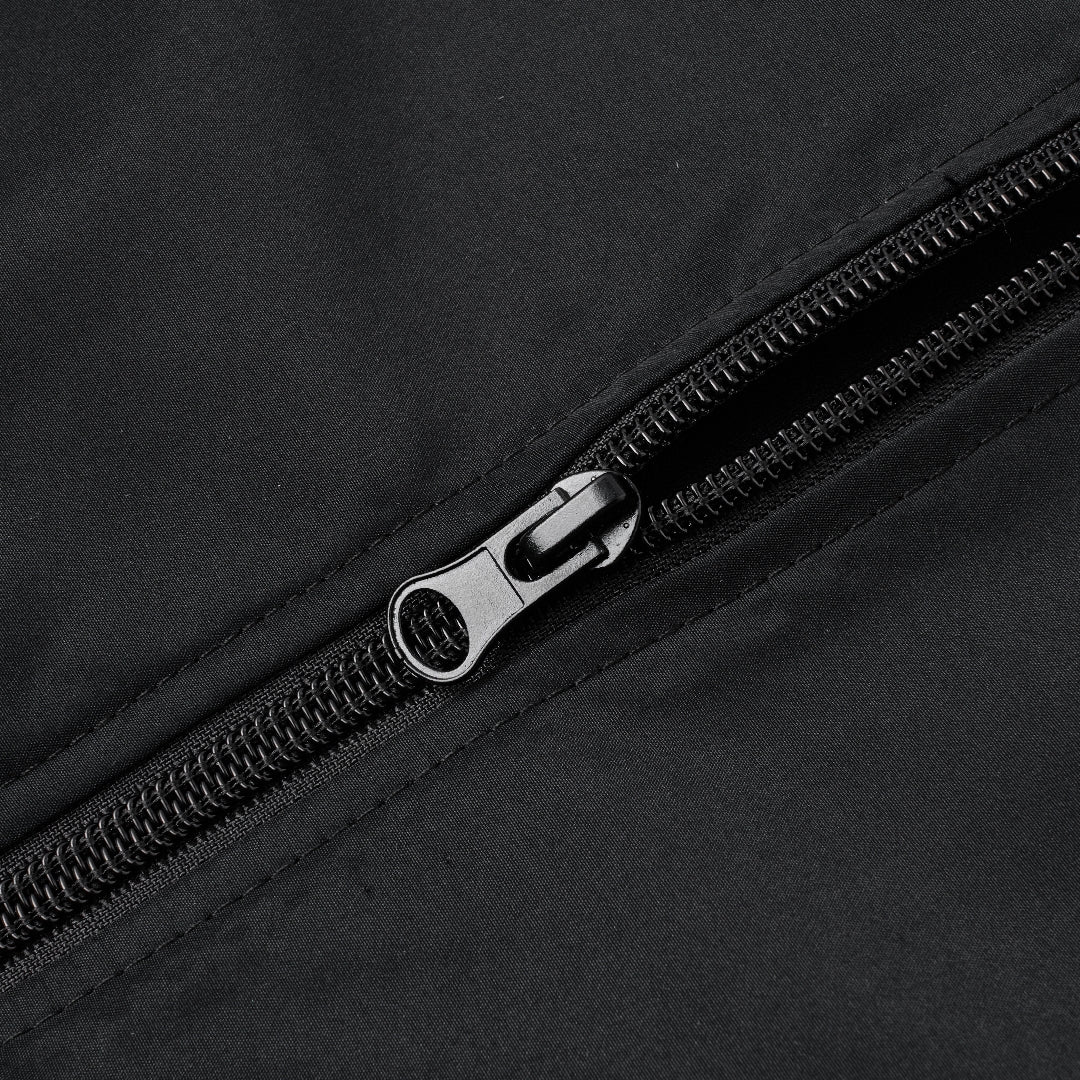 St. Martin Co Black Structured Bomber With Ribbed Trim — detail view
