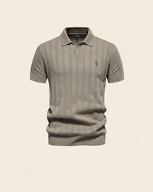 St. Martin Co RL Ribbed Knit Short Sleeve Polo — lifestyle view