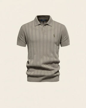 St. Martin Co RL Ribbed Knit Short Sleeve Polo — lifestyle view