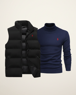 St. Martin Co RL Alpine Gilet and Roll-Neck Set — front view