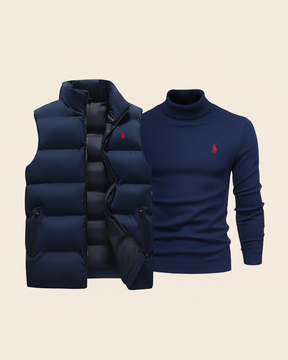 St. Martin Co RL Alpine Gilet and Roll-Neck Set — detail view