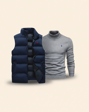 St. Martin Co RL Alpine Gilet and Roll-Neck Set — lifestyle view