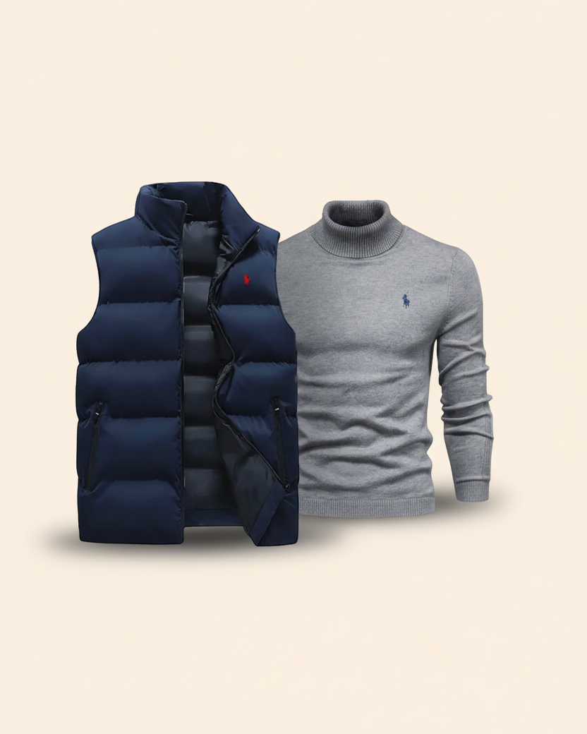 St. Martin Co RL Alpine Gilet and Roll-Neck Set — lifestyle view