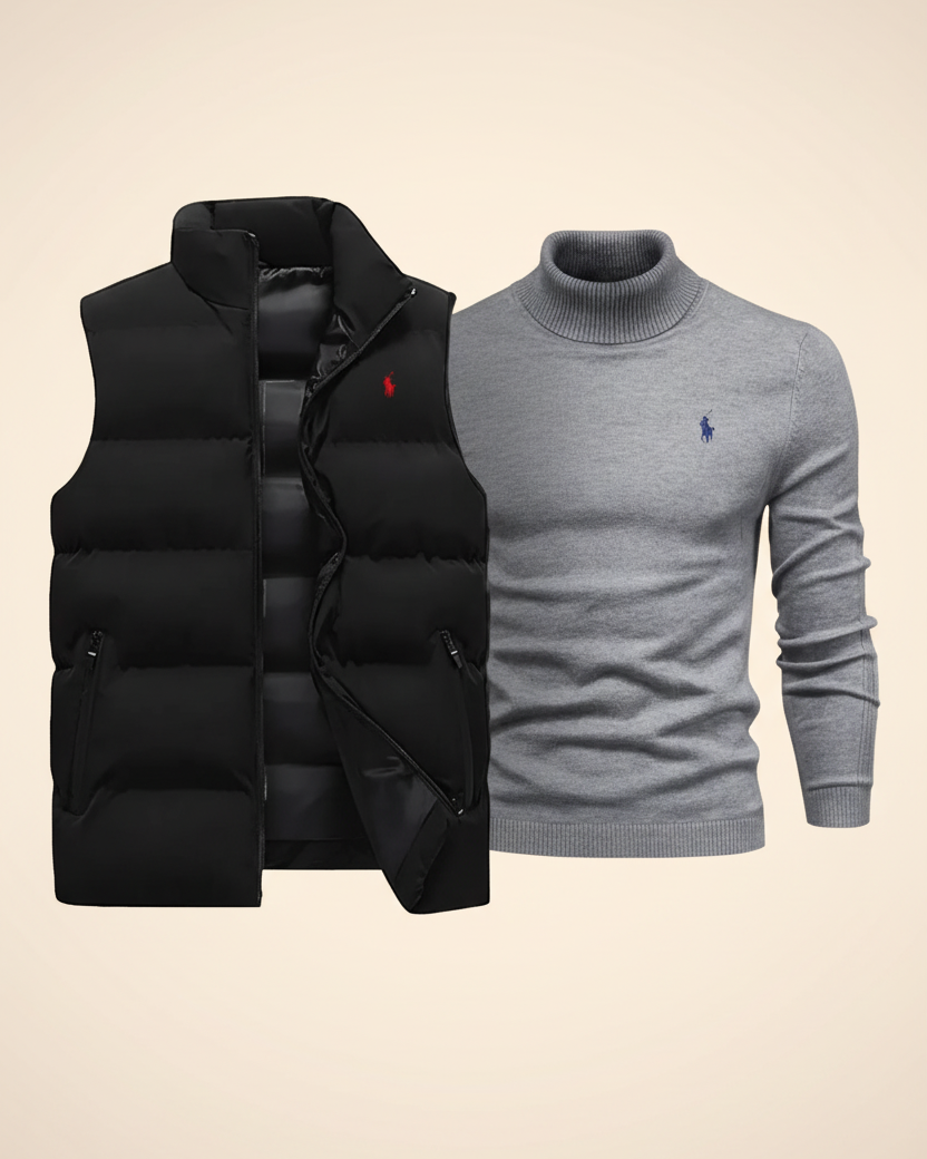 St. Martin Co RL Alpine Gilet and Roll-Neck Set — detail view