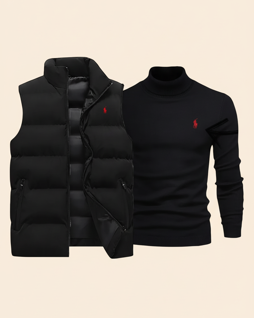 St. Martin Co RL Alpine Gilet and Roll-Neck Set — detail view