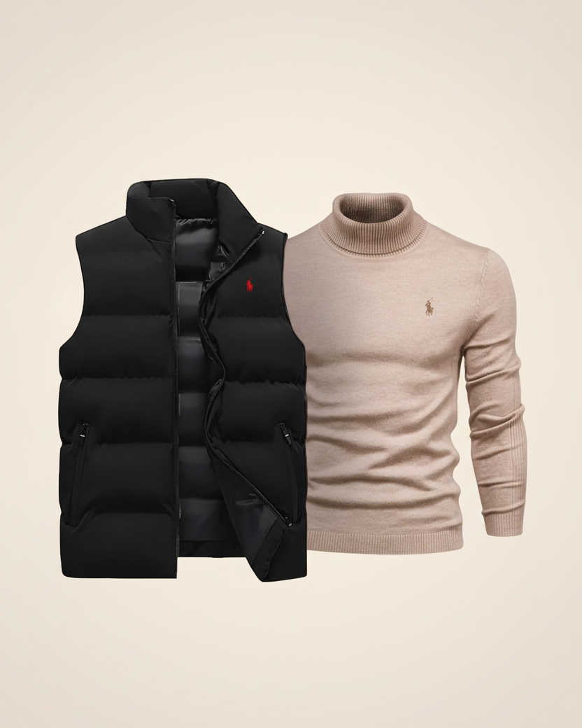 St. Martin Co RL Alpine Gilet and Roll-Neck Set — side view