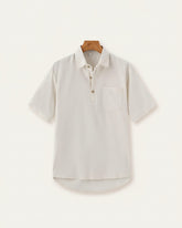 St. Martin Co Ecru Short-Sleeve Popover Polo Shirt — front view