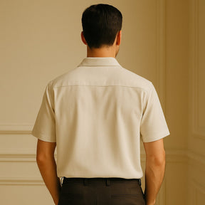 St. Martin Co Ecru Short-Sleeve Popover Polo Shirt — lifestyle view