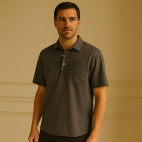 St. Martin Co Ecru Short-Sleeve Popover Polo Shirt — detail view