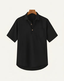 St. Martin Co Ecru Short-Sleeve Popover Polo Shirt — detail view