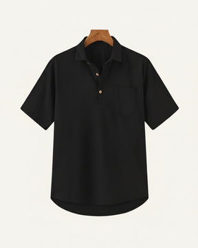 St. Martin Co Ecru Short-Sleeve Popover Polo Shirt — detail view