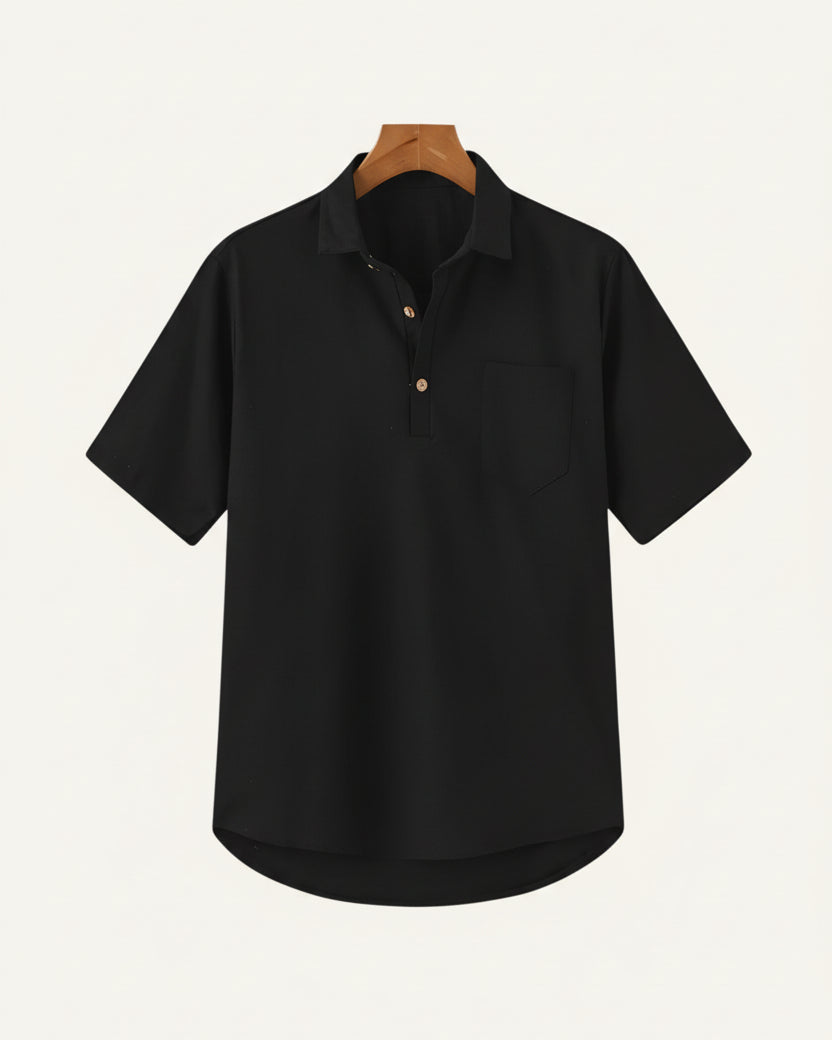 St. Martin Co Ecru Short-Sleeve Popover Polo Shirt — detail view