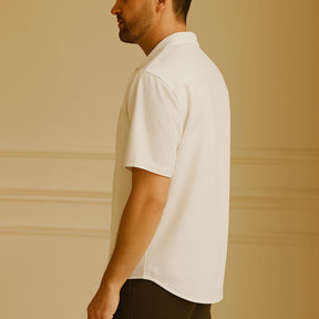 St. Martin Co Ecru Short-Sleeve Popover Polo Shirt — detail view