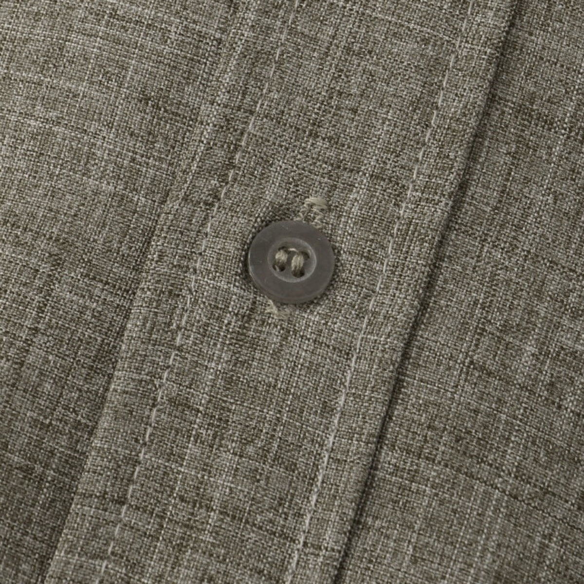 St. Martin Co Sand Linen Mandarin Collar Short-Sleeve Shirt — detail view