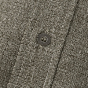 St. Martin Co Sand Linen Mandarin Collar Short-Sleeve Shirt — detail view
