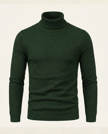 St. Martin Co Grey Marl Ribbed Rollneck Knit — detail view