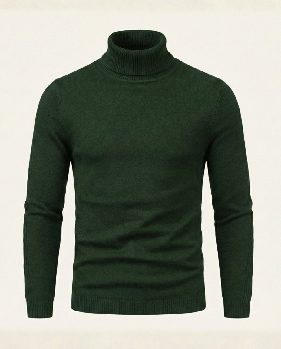 St. Martin Co Grey Marl Ribbed Rollneck Knit — detail view