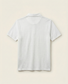 St. Martin Co Charcoal Waffle-Knit Short Sleeve Polo — detail view