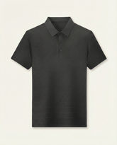 St. Martin Co Charcoal Waffle-Knit Short Sleeve Polo — front view
