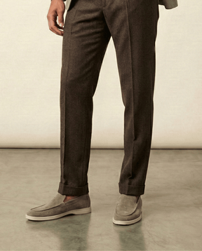 St. Martin Co Suede Slip-On Loafer Cream Rubber Sole — detail view