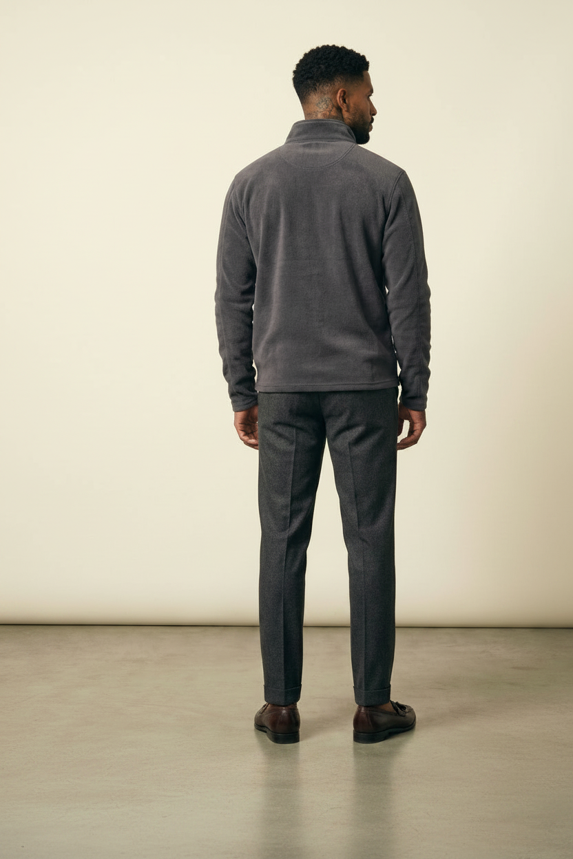 St. Martin Co Slate Fleece Quarter-Zip Pullover — detail view