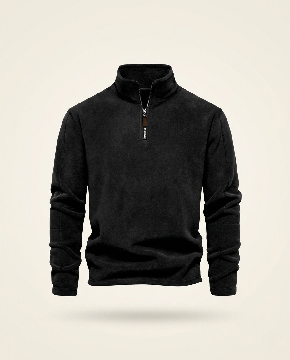 St. Martin Co Slate Fleece Quarter-Zip Pullover — detail view