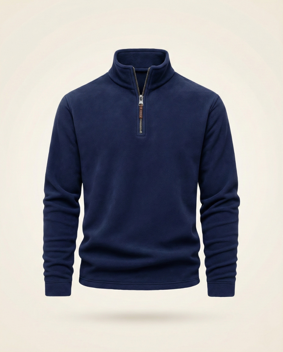 St. Martin Co Slate Fleece Quarter-Zip Pullover — detail view