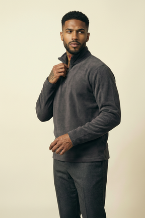 St. Martin Co Slate Fleece Quarter-Zip Pullover — back view