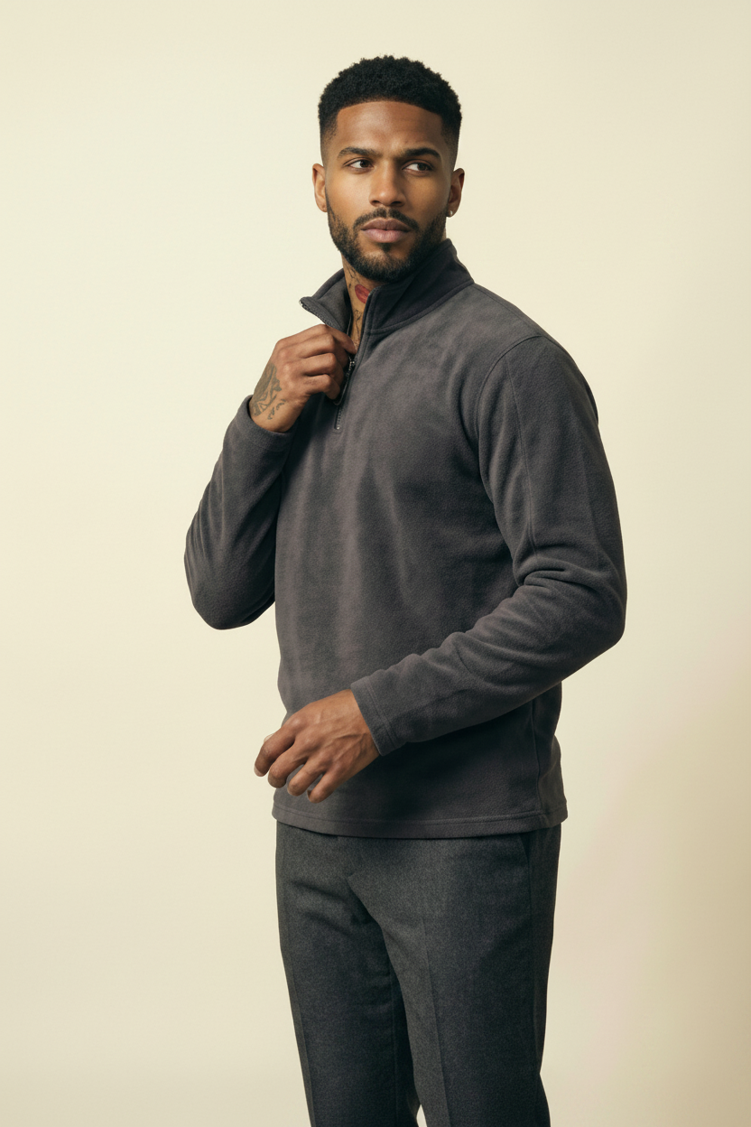 St. Martin Co Slate Fleece Quarter-Zip Pullover — back view