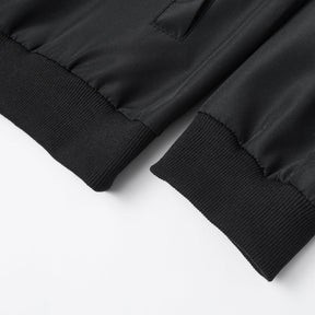 St. Martin Co Black Structured Bomber With Ribbed Trim — detail view