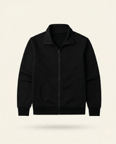 St. Martin Co Navy Full-Zip Stand Collar Fleece Jacket — detail view