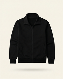 St. Martin Co Navy Full-Zip Stand Collar Fleece Jacket — detail view